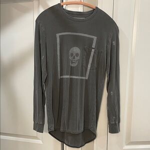Sport of Kings Men's Charcoal Skull Graphic Long Sleeve Tee XS